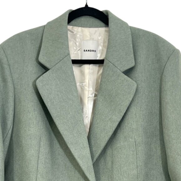 Sandro Meg Oversized Wool Blazer Size 40 Pre-Loved - Picture 3 of 7